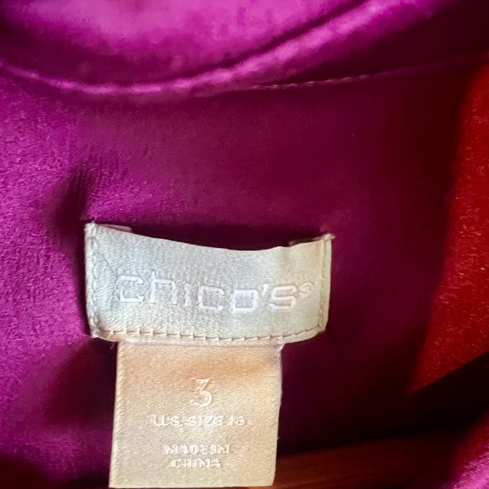 Chico's Deep Purple Satin Blouse - Picture 3 of 3